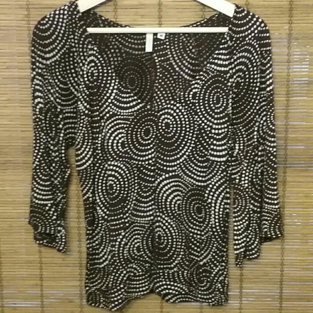 ENVI Brown Print Flutter Sleeve  V-Neck Top